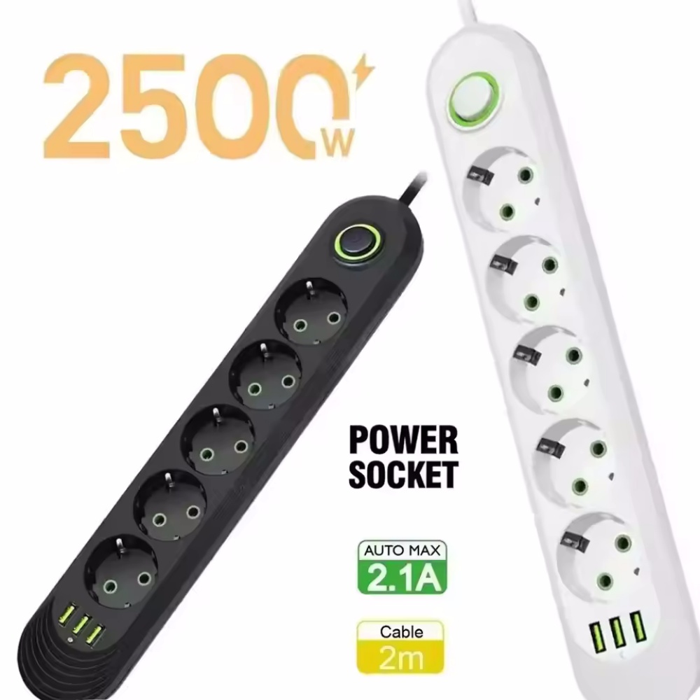 Power Tools Extension - 2M Cable EU Plug Power Strip