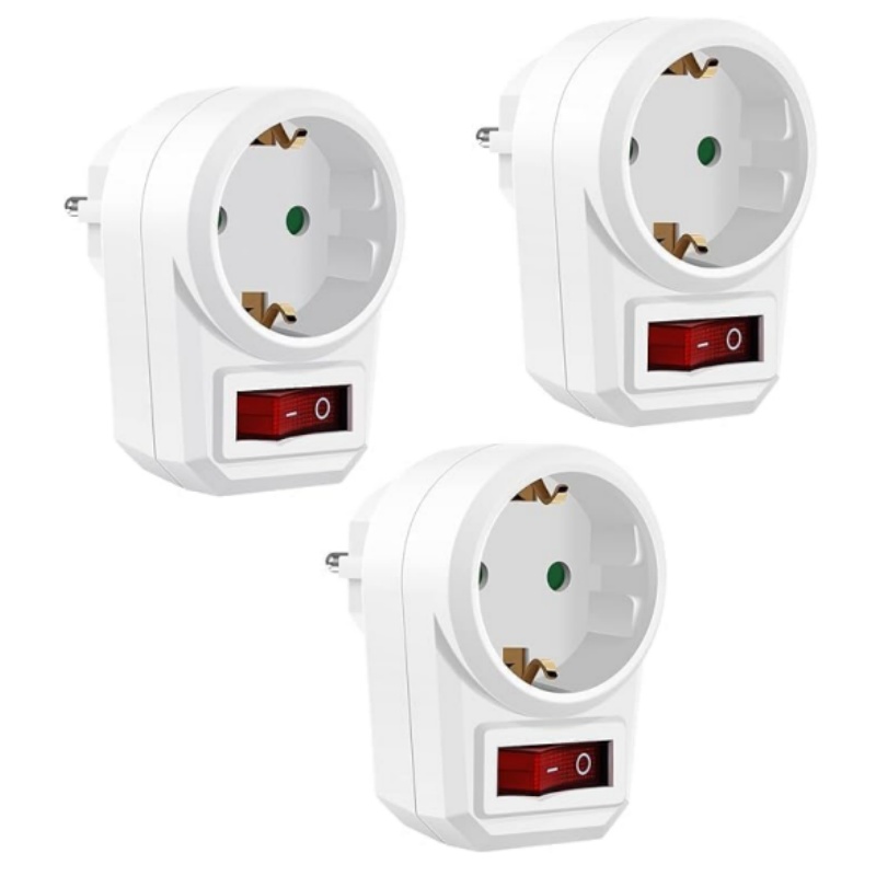 3PCS EU Socket Adapter With Sw - огляд і ціна Power Tools Extension